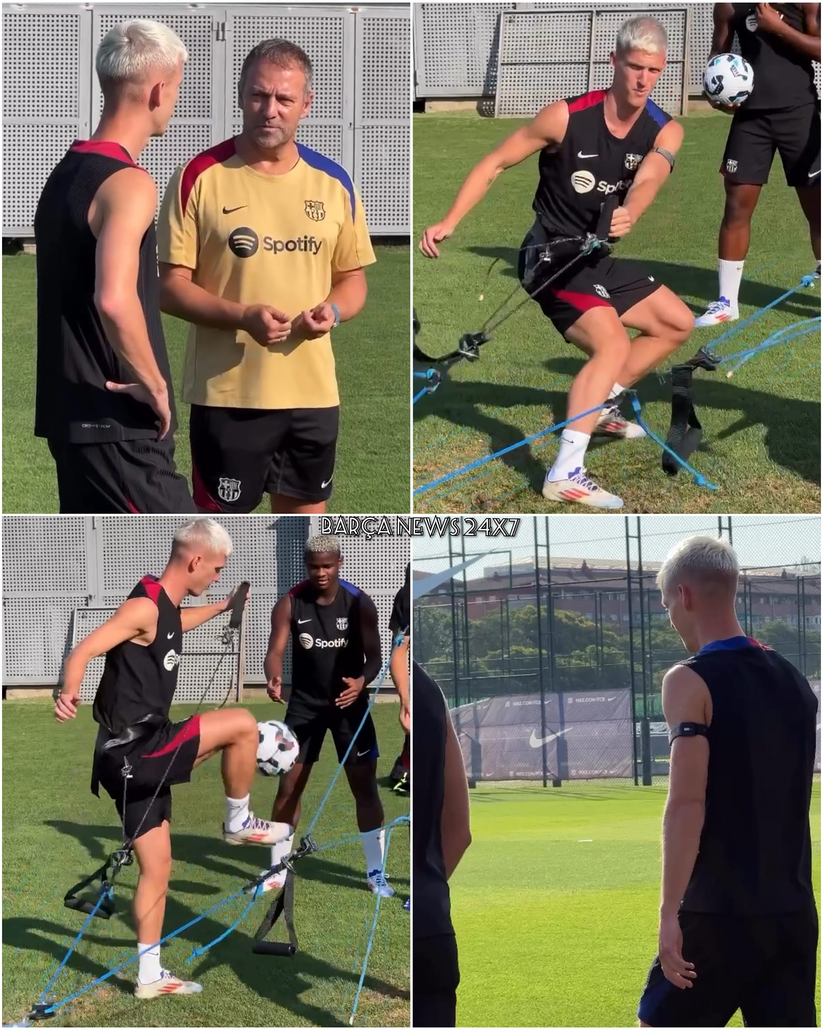 Barcelona trở lại tập luyện với sự xuất hiện của Dani Olmo, Vitor Roque vắng mặt vì ốm
