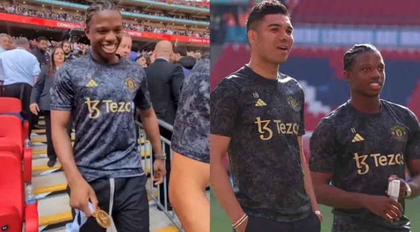 Hành động ấm áp của Casemiro Tặng huy chương vô địch FA Cup cho đồng đội Tyrell Malacia