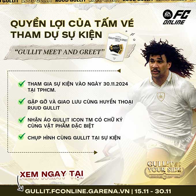 FC Online: Cơ hội gặp gỡ huyền thoại Ruud Gullit hoàn toàn miễn phí!