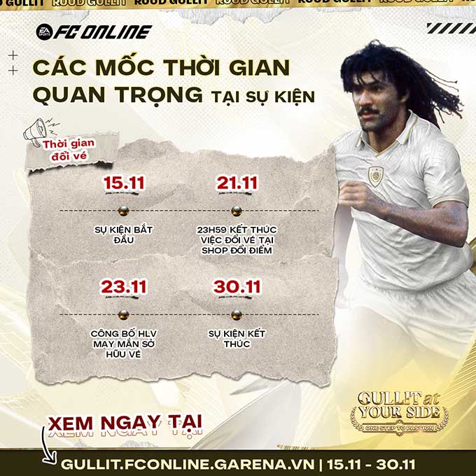 FC Online: Cơ hội gặp gỡ huyền thoại Ruud Gullit hoàn toàn miễn phí!
