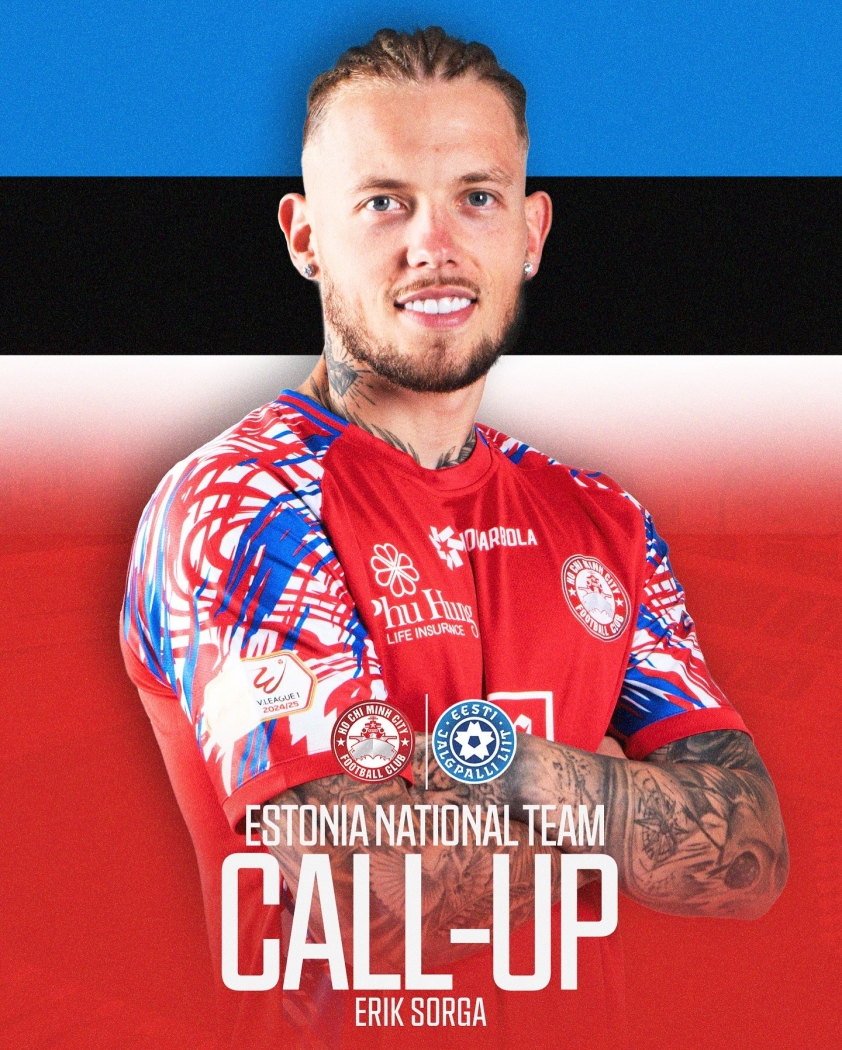Tiền đạo CLB TPHCM Erik Sorga được Estonia triệu tập dự FIFA Days tháng 10
