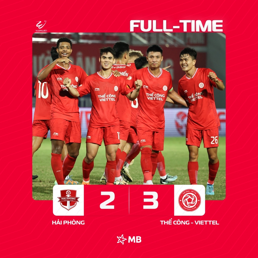 Thể Công Viettel Kịch Tính Đánh Bại Hải Phòng 3-2 Trong Màn Rượt Đuổi Tỉ Số Ngẹt Thở