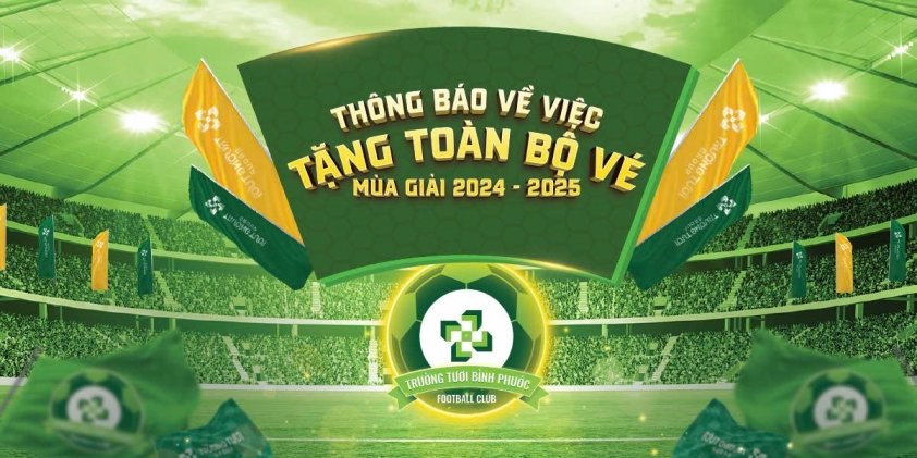 CLB Bình Phước hào phóng tặng vé miễn phí cho NHM trọn mùa giải 2024/25