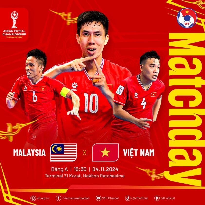Futsal Đông Nam Á 2024 ĐT Việt Nam đương đầu với nhiệm vụ đánh bại Malaysia