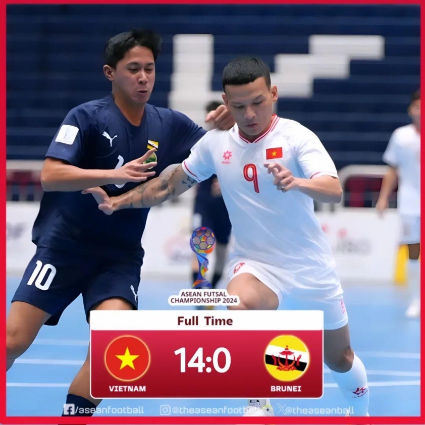 Futsal Việt Nam Vùi Dập Brunei 14-0, Tiến Gần Vòng Bán Kết