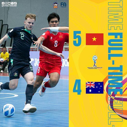 Trận Cầu Bán Kết Futsal Đông Nam Á Việt Nam Vượt Úc Thắng Hồi Hộp