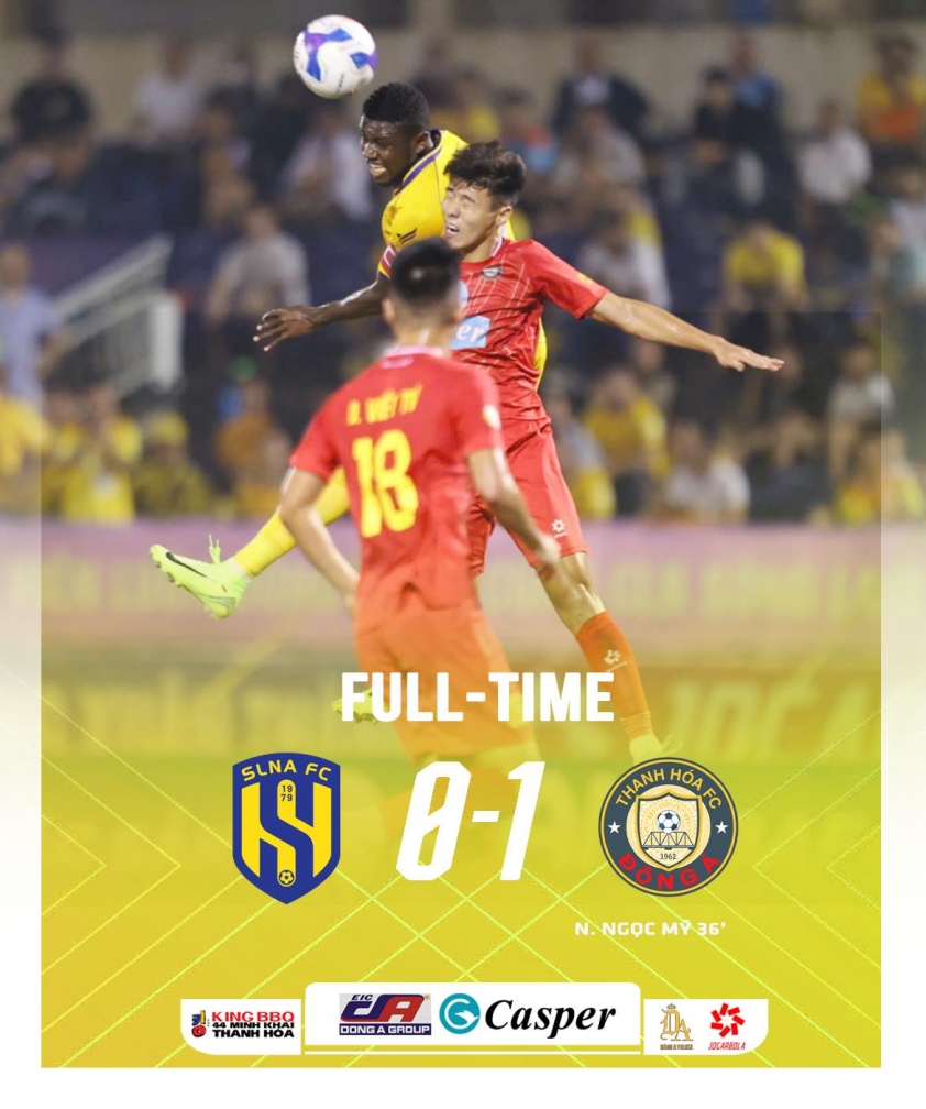 Thanh Hóa Đòi Lại Ngôi Đầu Bảng V-League Sau Chiến Thắng Trước SLNA