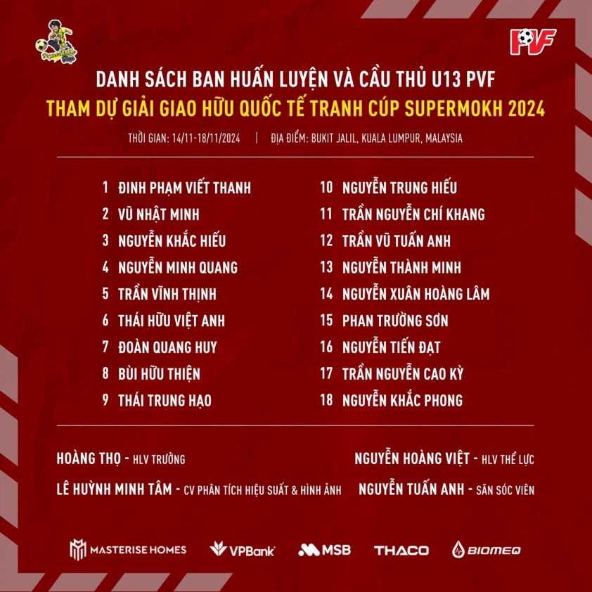 U13 PVF Sẵn Sàng Tỏa Sáng Tại SuperMokh Cup Championship Malaysia