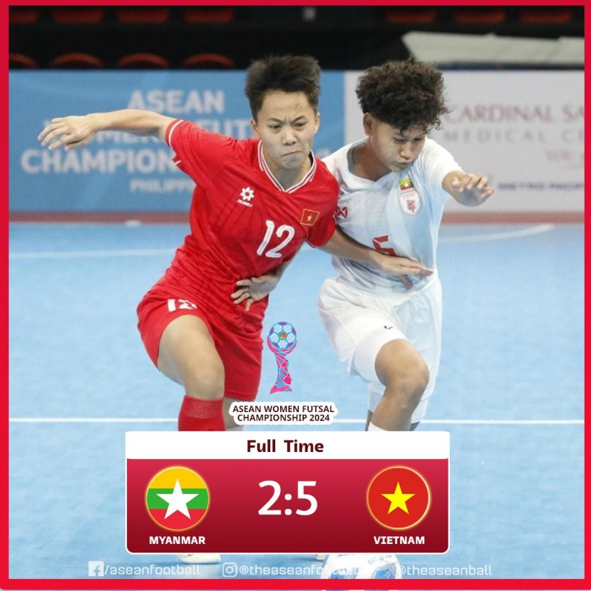 ĐT Futsal Nữ Việt Nam Rung Lưới Myanmar 5-2 Để Khởi Đầu Giải Futsal Đông Nam Á 2024