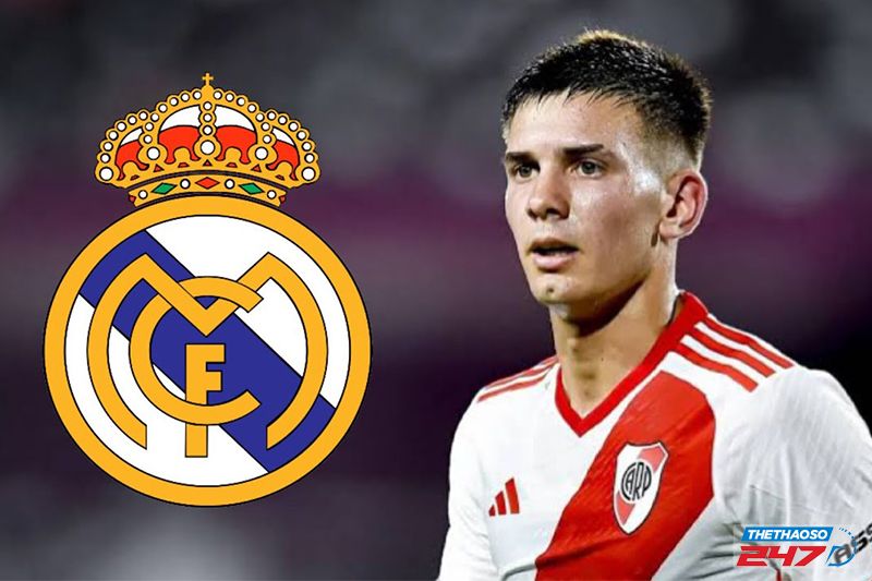 Real Madrid đang săn đuổi tiền vệ tài năng 16 tuổi Franco Mastantuono của River Plate