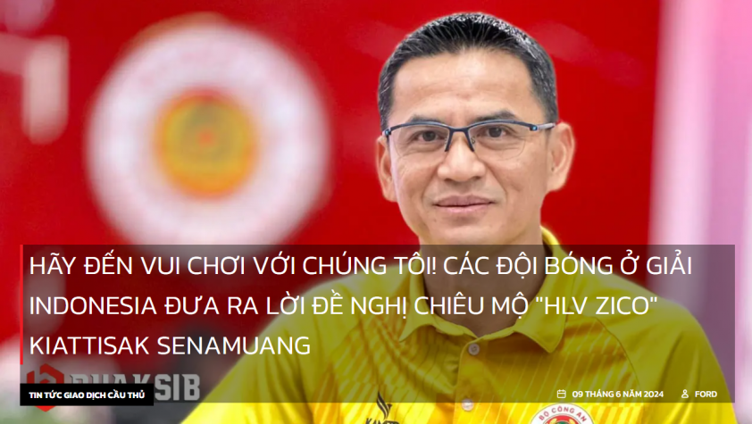 HLV Kiatisak trở thành mục tiêu săn đón của các ông lớn bóng đá Indonesia