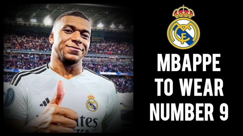 Mbappe mặc áo số 9 tại Real Madrid, nhưng chỉ tạm thời