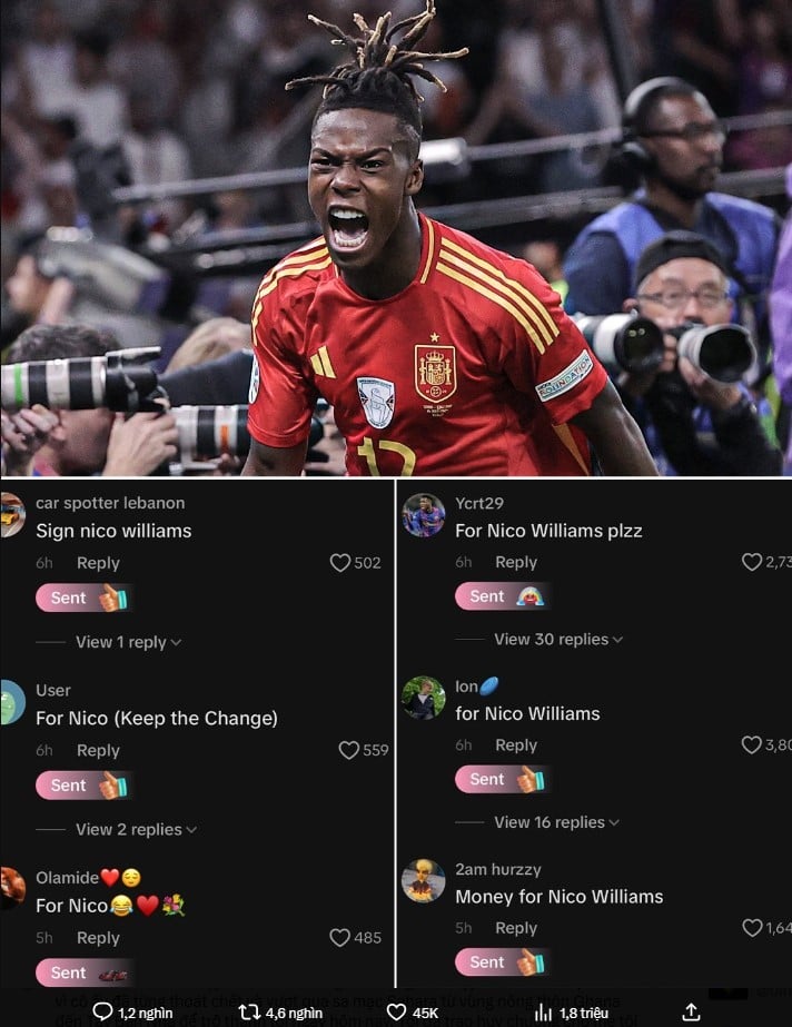 Người hâm mộ Barcelona khởi động phong trào gây quỹ hỗ trợ câu lạc bộ chiêu mộ Nico Williams