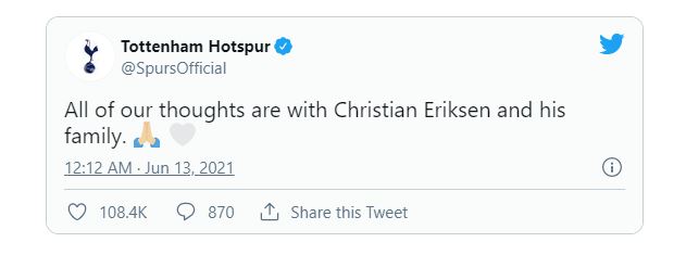 Cả thế giới cầu nguyện cho Eriksen Cả thế giới cầu nguyện cho Eriksen