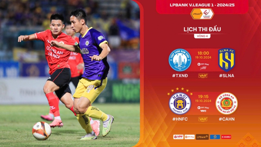 Vòng 4 V-League bùng nổ với những trận cầu hấp dẫn
