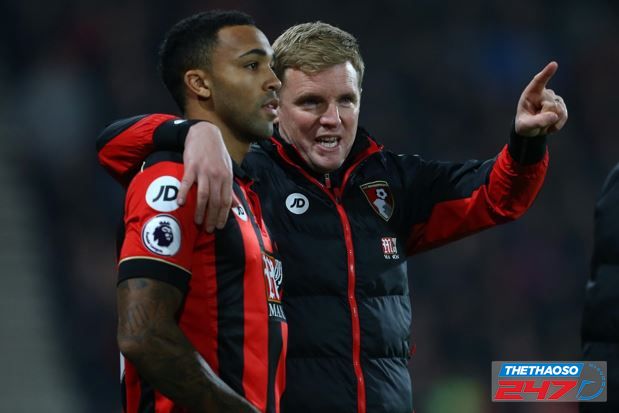 Eddie Howe và Callum Wilson thời còn ở Bournemouth - Ảnh: Collect