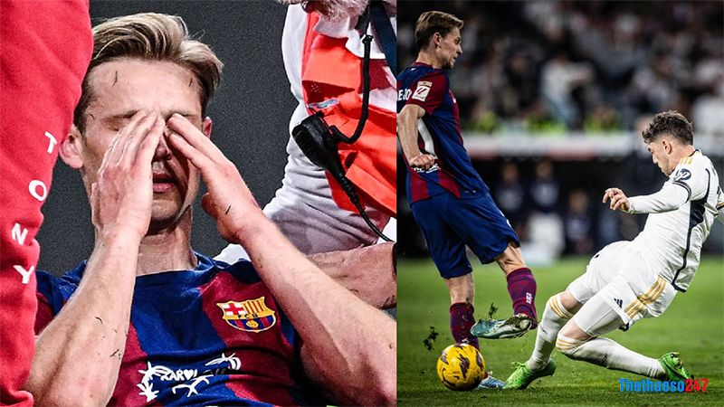 Frenkie de Jong gặp chấn thương nghiêm trọng sau pha bóng cực kỳ ác ý của Valverde