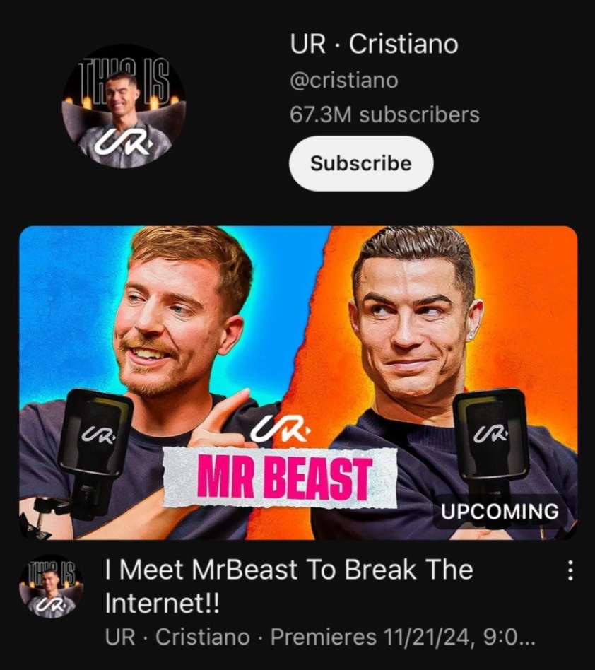 Cristiano Ronaldo và MrBeast hợp lực để
