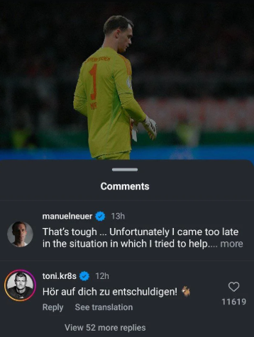 Toni Kroos bảo vệ Manuel Neuer sau khi thủ thành Bayern nhận thẻ đỏ