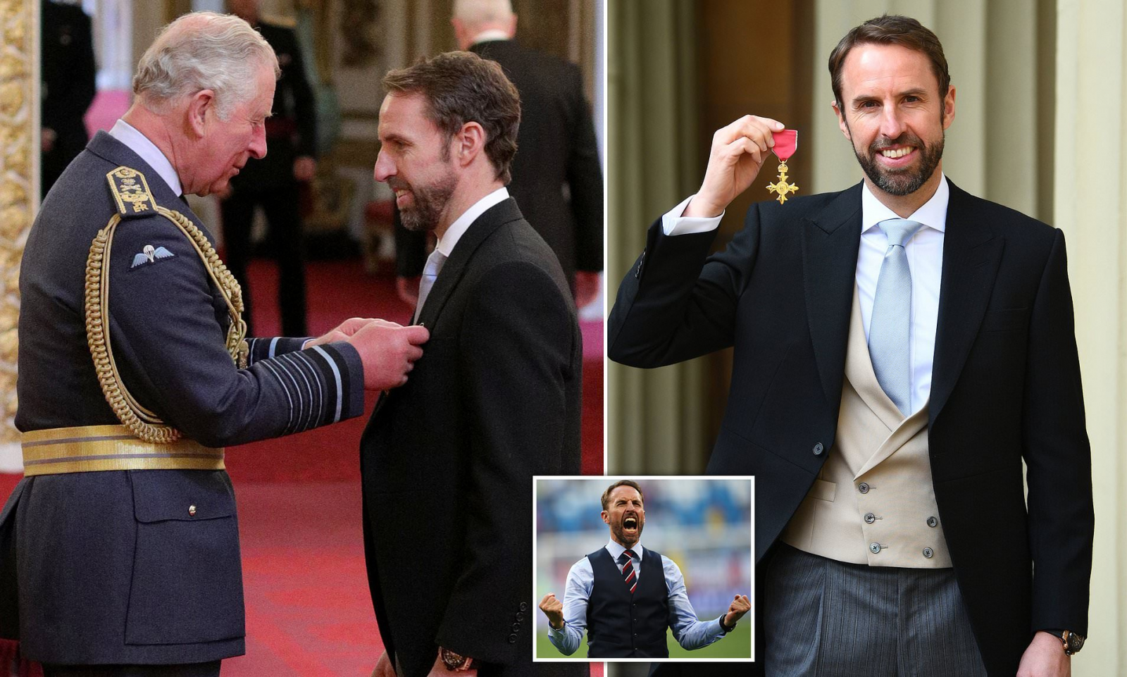 Southgate được trao tặng huân chương OBE (Sĩ quan của Đế chế Anh) vào năm 2019 sau khi đưa Tam Sư lọt vào Bán kết World Cup 2018 Southgate được trao tặng huân chương OBE (Sĩ quan của Đế chế Anh) vào năm 2019 sau khi đưa Tam Sư lọt vào Bán kết World Cup 2018