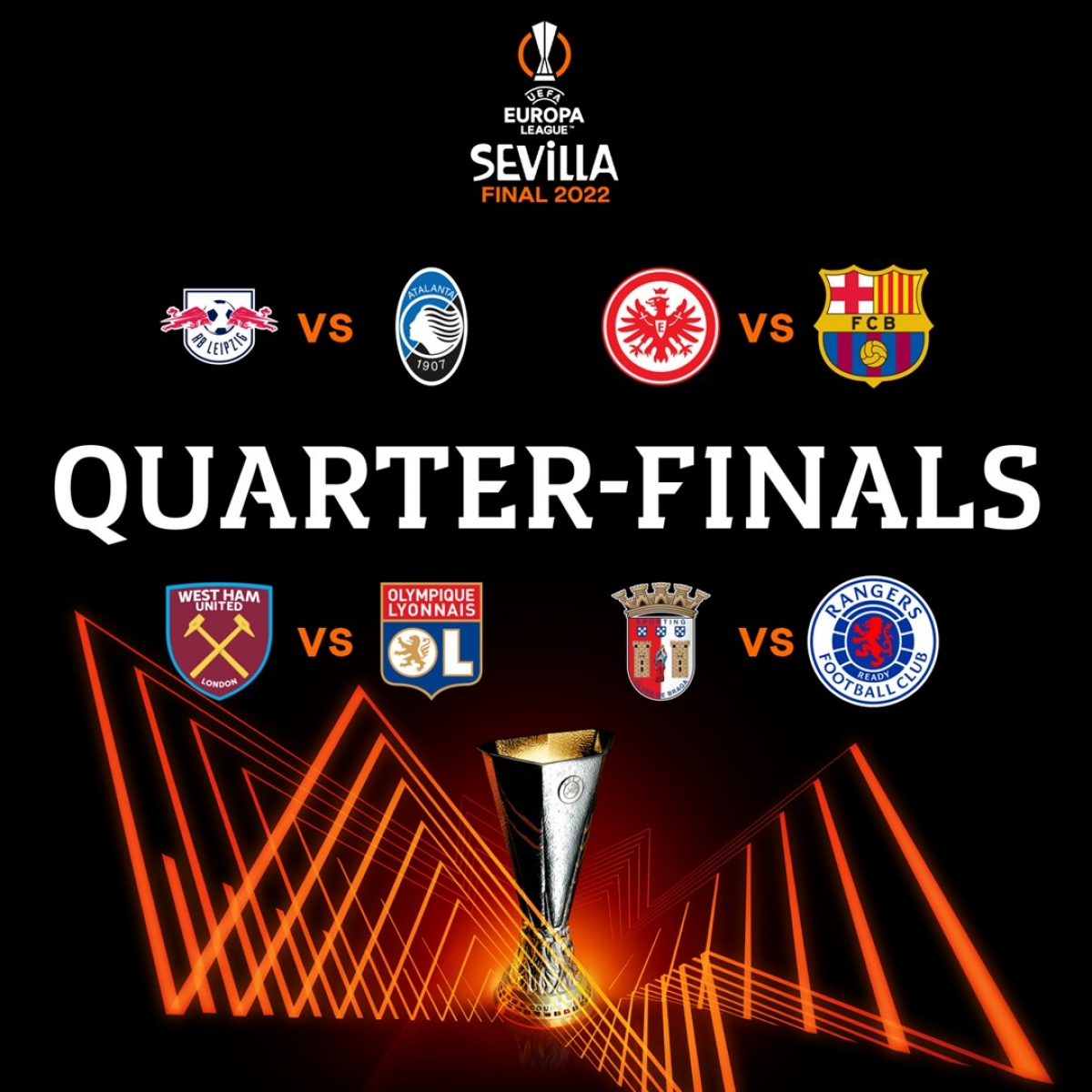 Kết quả bốc thăm tứ kết Europa League 2021/2022 , lịch thi đấu tứ kết Europa League 2021/2022