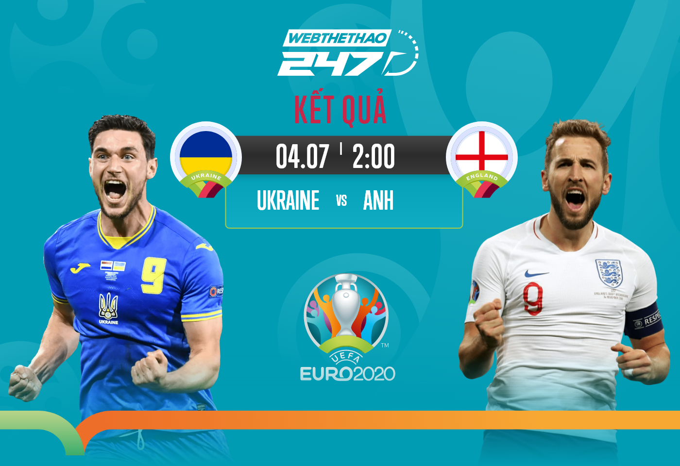 Kết quả tỷ số Ukraine vs Anh Kết quả tỷ số Ukraine vs Anh