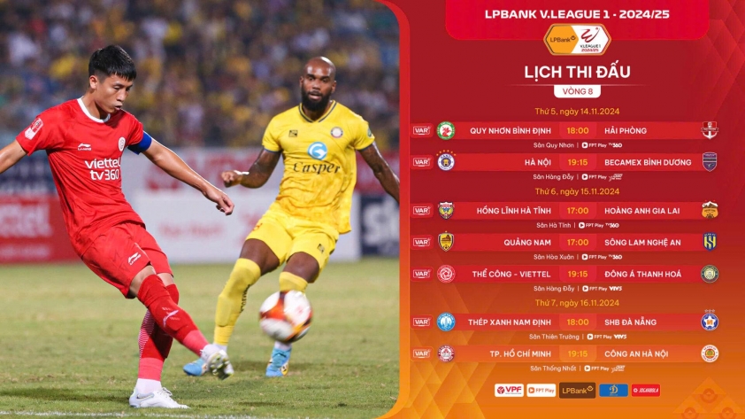 Vòng 8 V-League 2024/25: Trận chiến trên đỉnh bảng hứa hẹn hấp dẫn