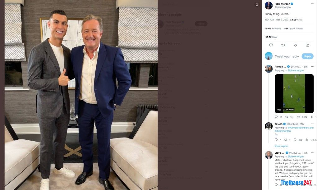 Morgan hả hê sau thất bại ê chề của Man United Morgan hả hê sau thất bại ê chề của Man United