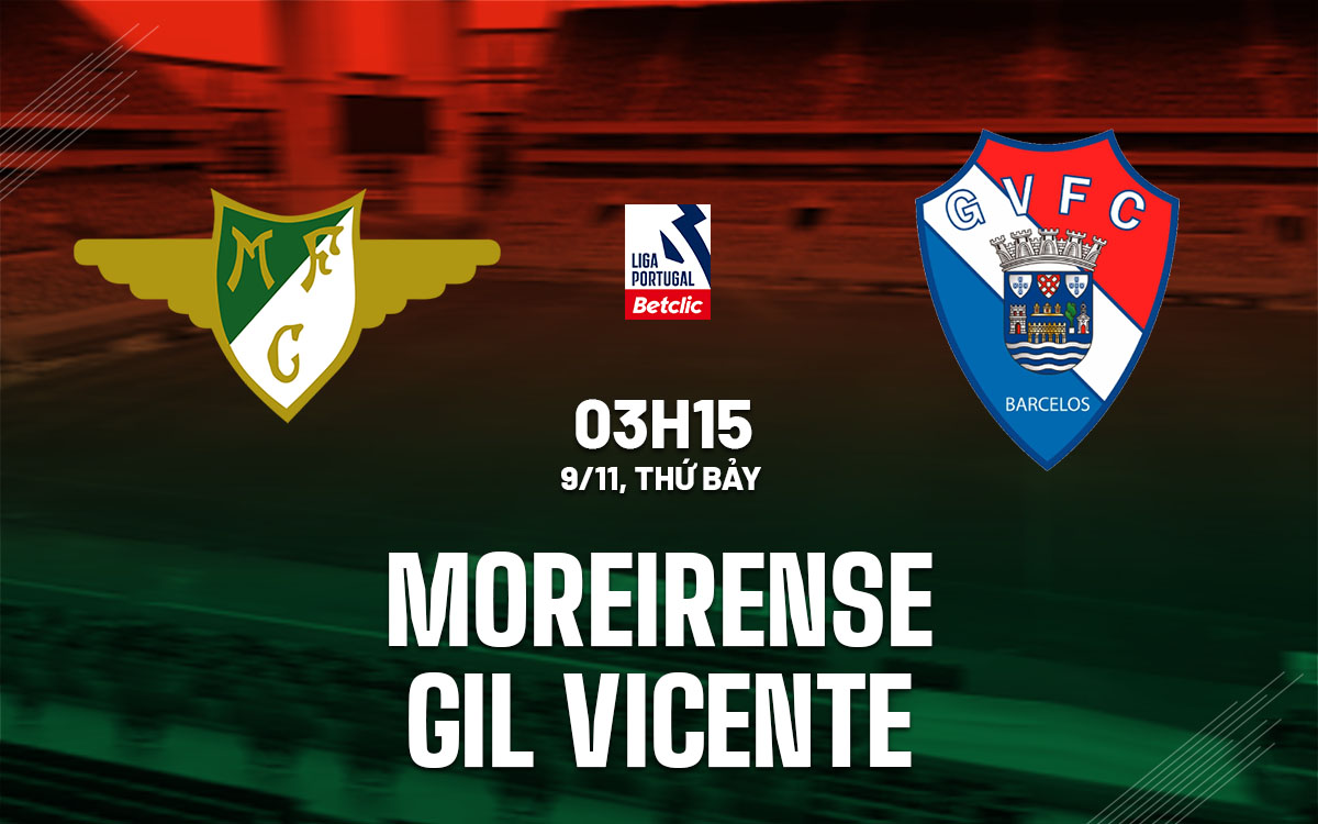 Moreirense hướng đến chiến thắng thứ ba liên tiếp khi đón tiếp Gil Vicente đang sa sút