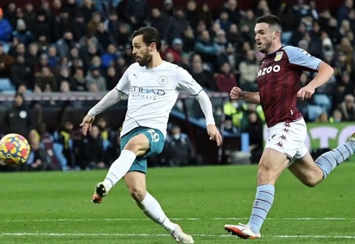 Aston Villa 1-2 Man City Bernardo Silva 