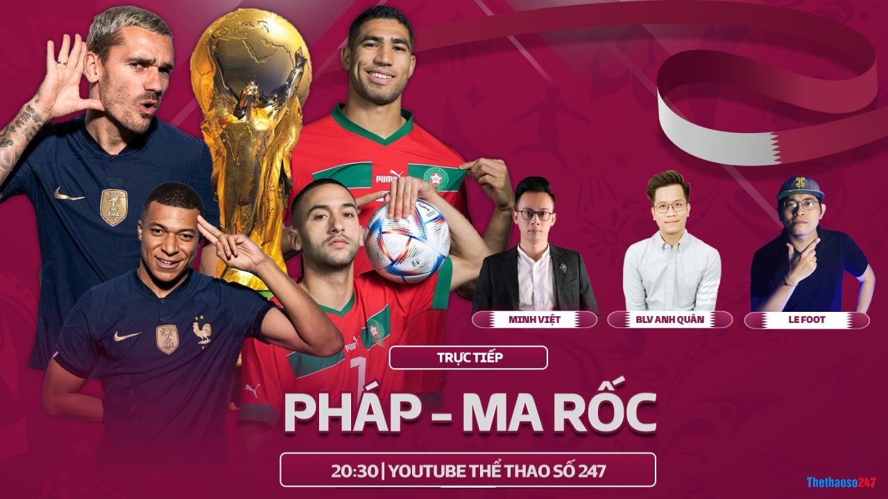 Trực tiếp Pháp vs Morocco