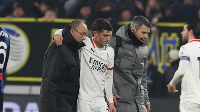 Chấn thương khiến Pulisic vắng mặt ở các trận đấu của AC Milan