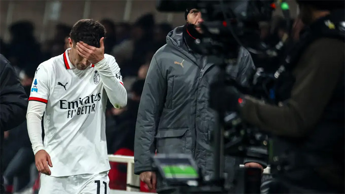 Chấn thương khiến Pulisic vắng mặt ở các trận đấu của AC Milan