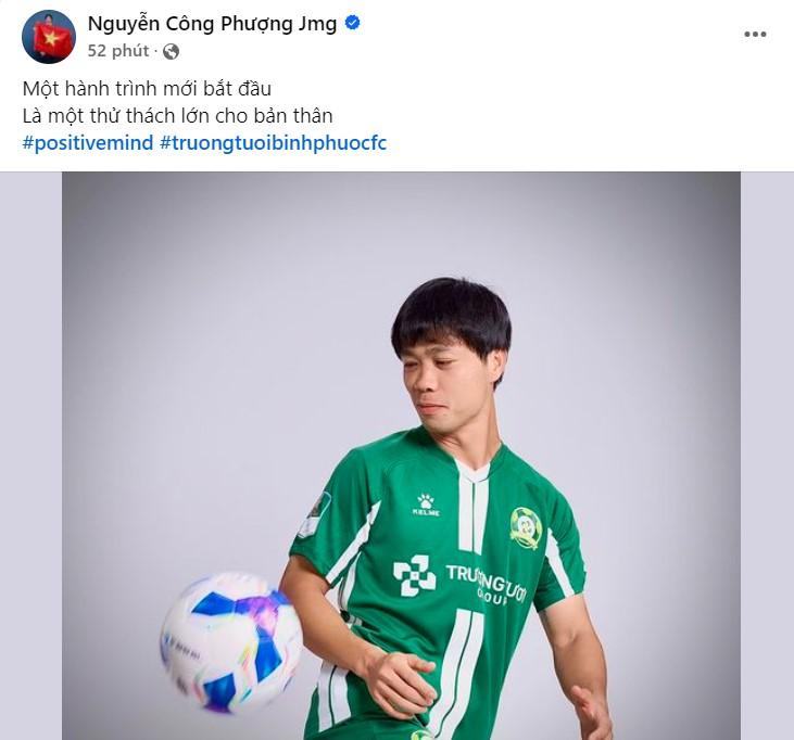 Công Phượng sẵn sàng mở ra hành trình mới tại CLB Bình Phước