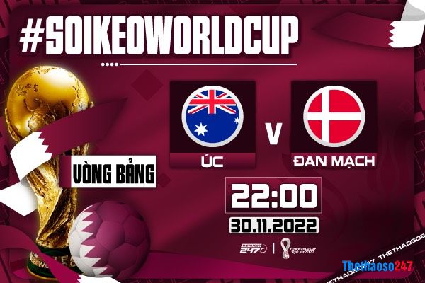 Soi kèo Úc vs Đan Mạch, World Cup 2022