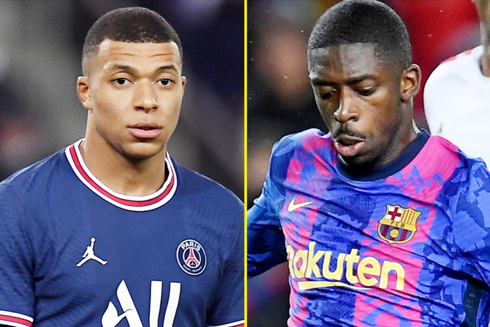 Ousmane Dembele và Mbappe