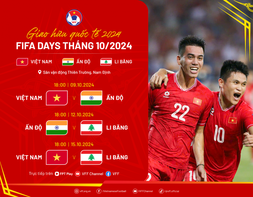 ĐT Việt Nam chuẩn bị AFF Cup 2024 Giao hữu quốc tế căng thẳng với Li-băng và Ấn Độ