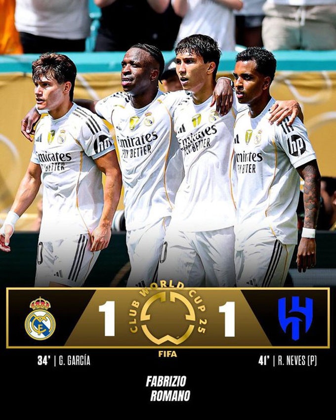 Real Madrid hòa Al Hilal 1-1: Màn ra mắt thất vọng của HLV Xabi Alonso