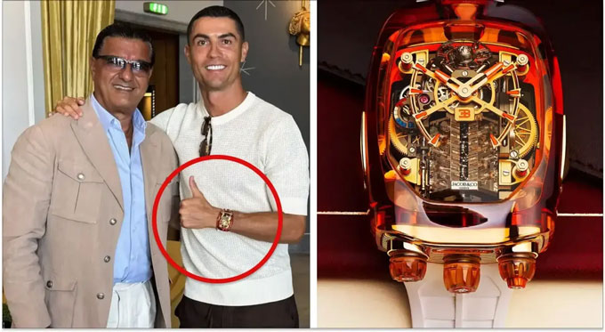Ronaldo và bộ sưu tập đồng hồ xa xỉ: Chiếc Bugatti Chiron Tourbillon Sapphire Crystal trị giá 1,5 triệu USD