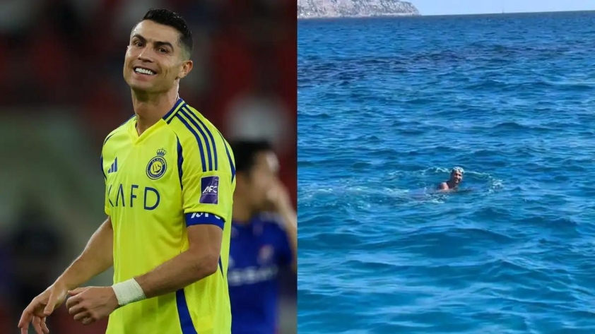 Ronaldo thư giãn giữa biển, nhưng vẫn không thoát khỏi sự chú ý của người hâm mộ
