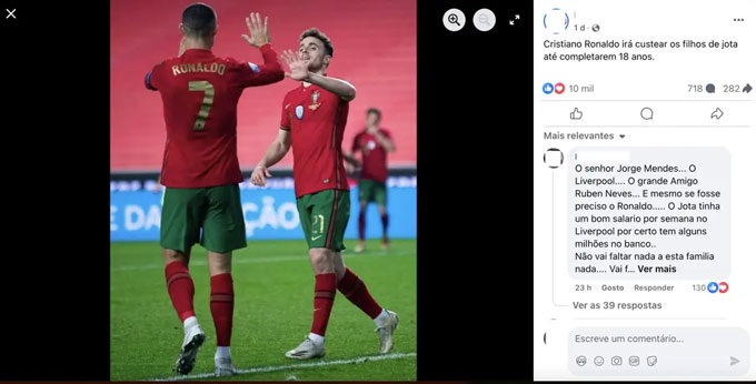 Cái chết thương tâm của Diogo Jota và hành động đẹp đẽ nhưng chưa được kiểm chứng của Ronaldo