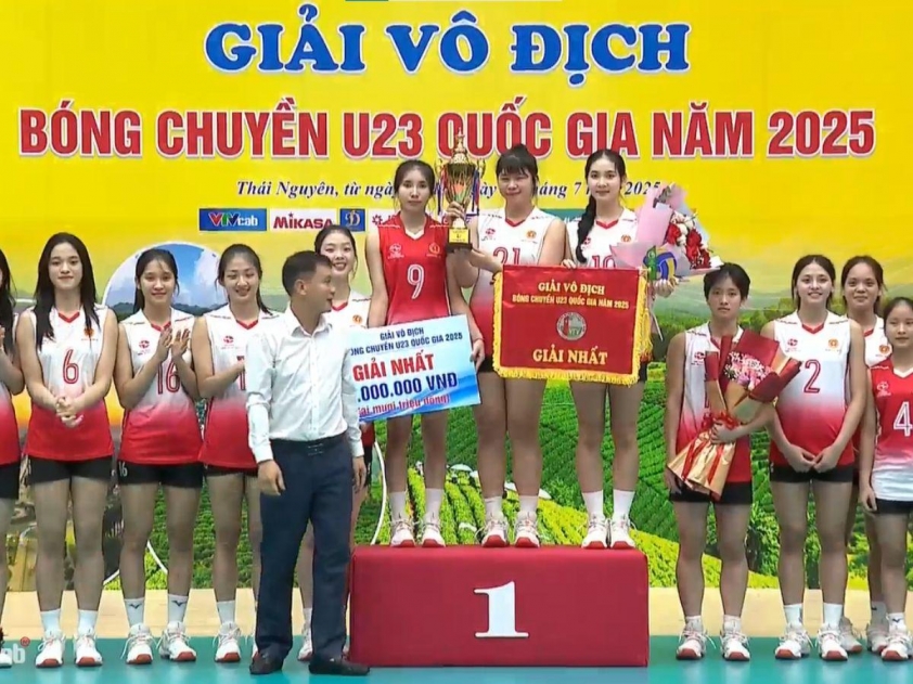 Thể Công Tân Cảng và Thông tin - BĐ19 đăng quang tại Giải bóng chuyền U23 Quốc gia 2025