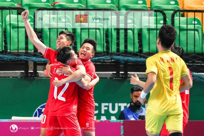 Đội tuyển futsal Việt Nam ở vị trí thứ 26 thế giới