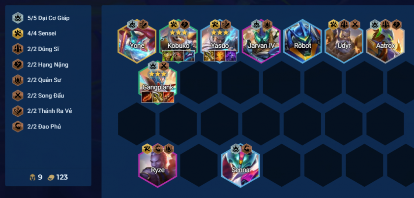 Đội hình hoàn chỉnh Yasuo Sensei DTCL Mùa 15