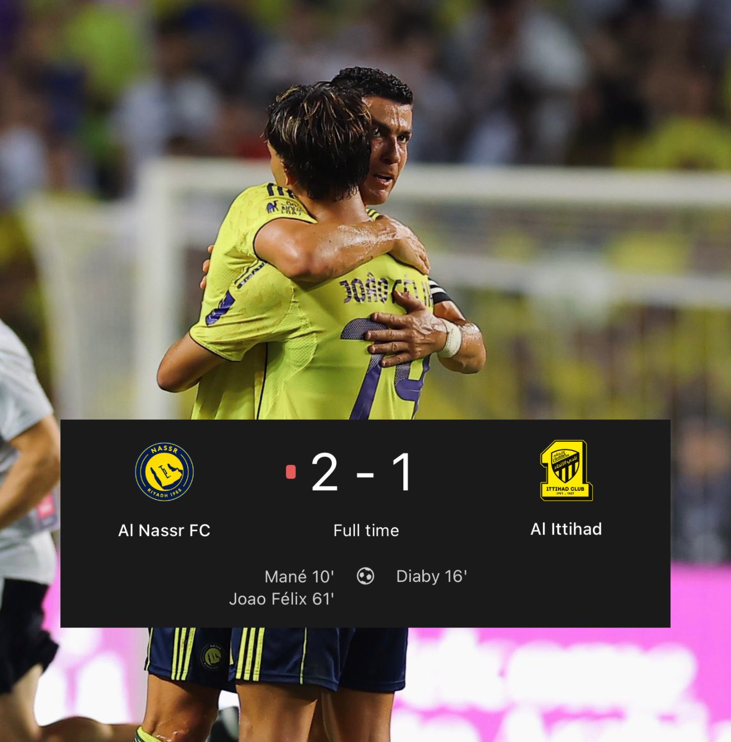 Cảnh tượng trận đấu giữa Al Nassr và Al Ittihad