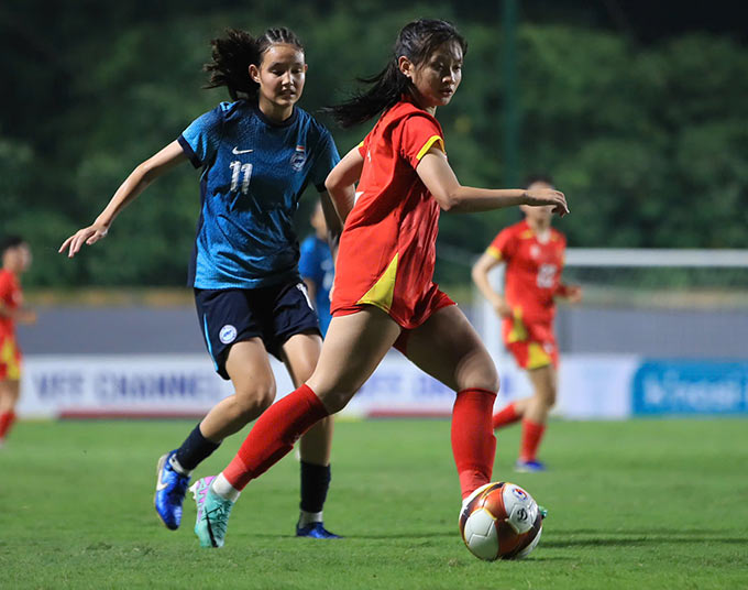 Hình ảnh U20 nữ Việt Nam thi đấu