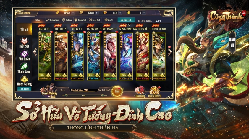 Minh họa quá trình chiêu mộ tướng trong game
