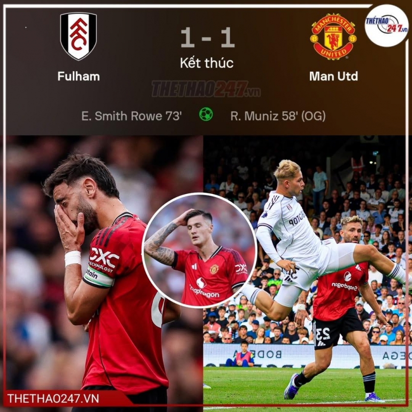 Hình ảnh trận đấu giữa MU và Fulham