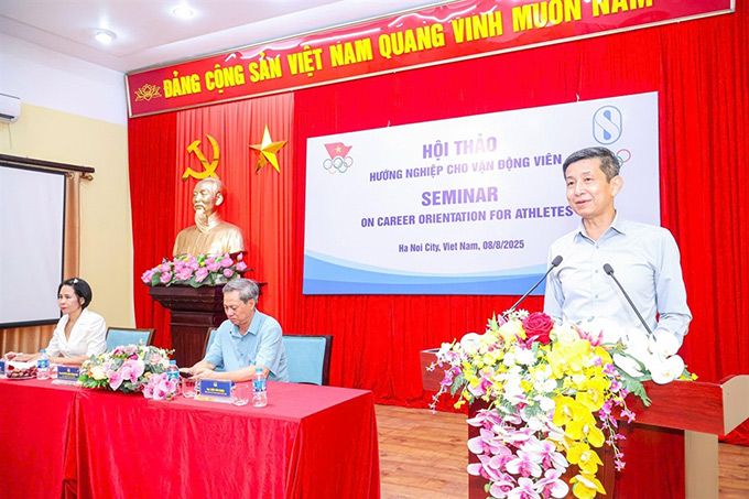Cục trưởng Cục TDTT Việt Nam Nguyễn Danh Hoàng Việt phát biểu tại Hội thảo.