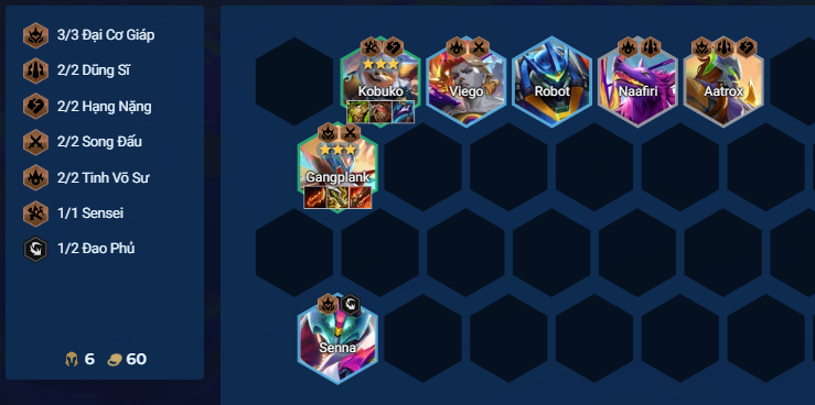 Reroll giữa game đội hình Yasuo Sensei